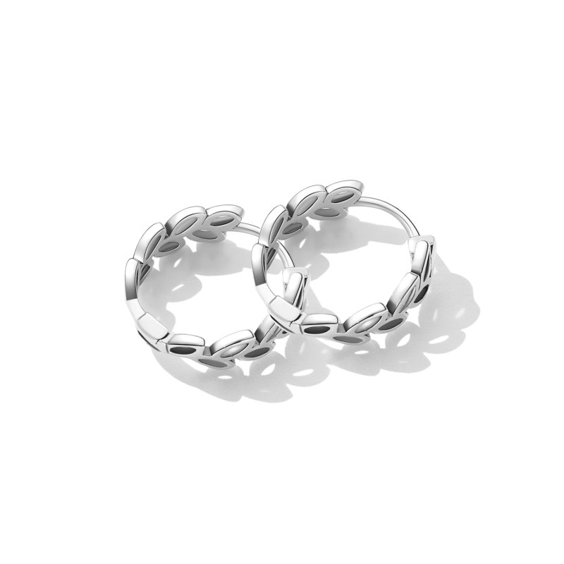 (kuva) Pandora-tyyliset Openwork Out Leaves -korvarenkaat - SCE1461 - Näytä 3