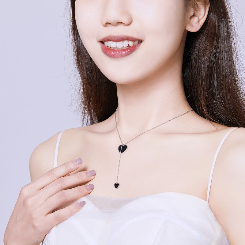 (kuva) Pandora-tyylinen Musta Sydän Kaulakoru - BSN095 - Näytä 6