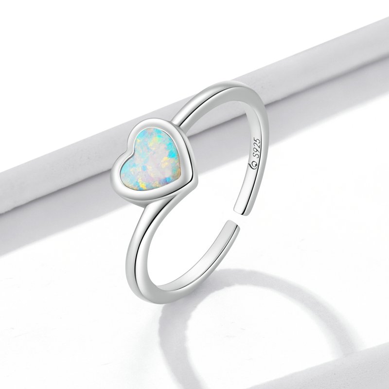 (kuva) Pandora-tyylinen Opal Love Open -sormus - BSR234 - Näytä 2