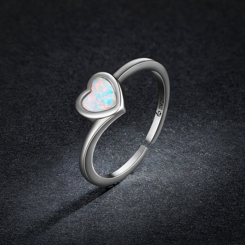 (kuva) Pandora-tyylinen Opal Love Open -sormus - BSR234 - Näytä 5