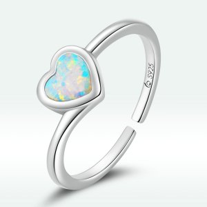 (kuva) Pandora-tyylinen Opal Love Open -sormus - BSR234