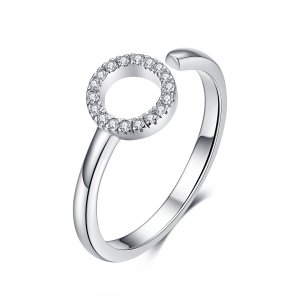 (kuva) Pandora-tyylinen Hopea Halo Open -sormus - SCR545