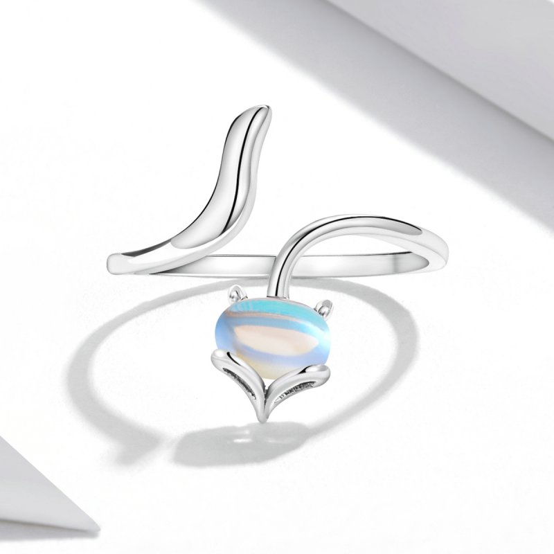 (kuva) Pandora-tyylinen Moonstone Fox Open Ring - SCR756 - Näytä 3