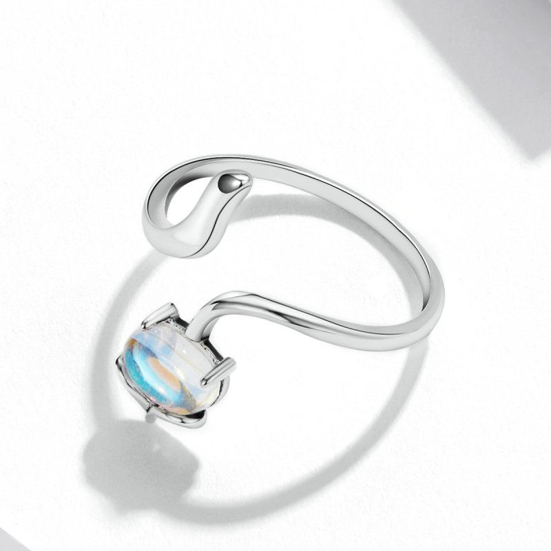 (kuva) Pandora-tyylinen Moonstone Fox Open Ring - SCR756 - Näytä 4
