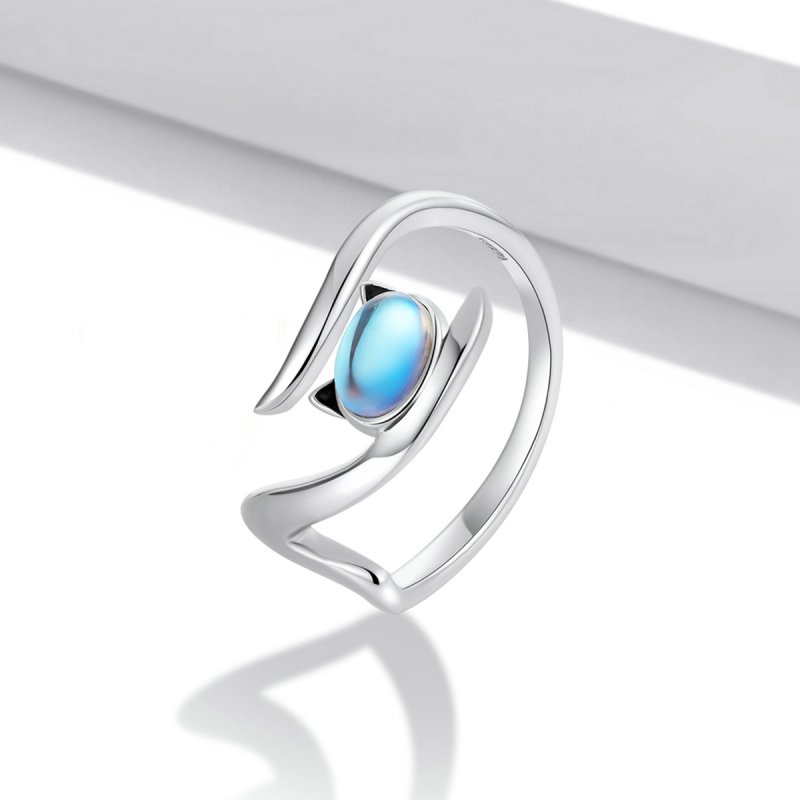 (kuva) Pandora-tyylinen Moonstone-kissa-avorengas - SCR783 - Näytä 2
