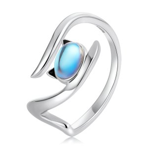 (kuva) Pandora-tyylinen Moonstone-kissa-avorengas - SCR783
