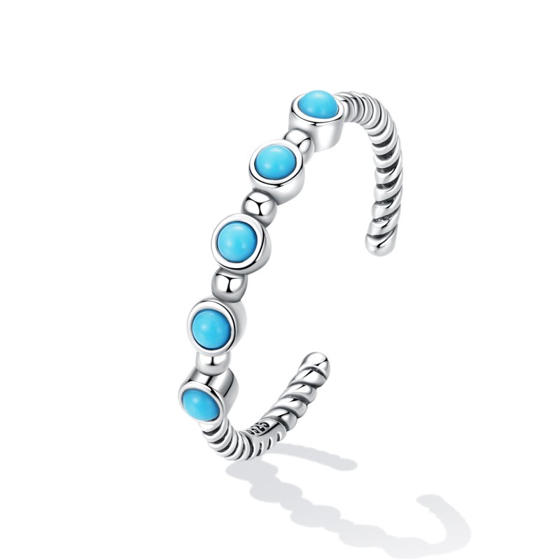 (kuva) Pandora-tyylinen Turkoosi Twist -avorengas - SCR823 - Näytä 2