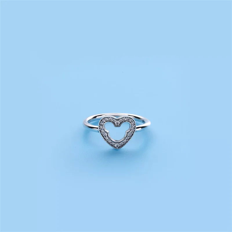 (kuva) Disney heart silver ring Mickey silhouette - 190957CZ - Sormukset | PANDORA - Näytä 2