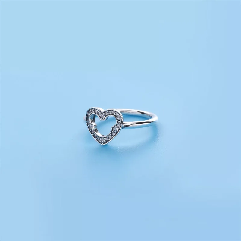 (kuva) Disney heart silver ring Mickey silhouette - 190957CZ - Sormukset | PANDORA - Näytä 3