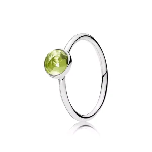 (kuva) PANDORA sormus - Elokuun pisarakoko peridotti