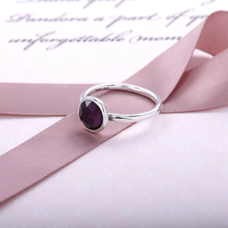 (kuva) PANDORA sormus - Helmikuun Droplet Birthstone - Näytä 2