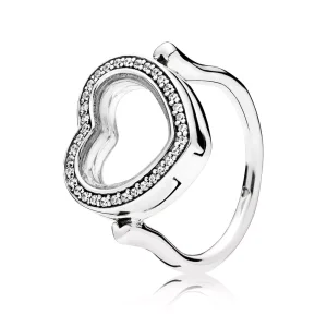 (kuva) Sparkling PANDORA Floating Heart Locket - 197252CZ - Sormukset | PANDORA