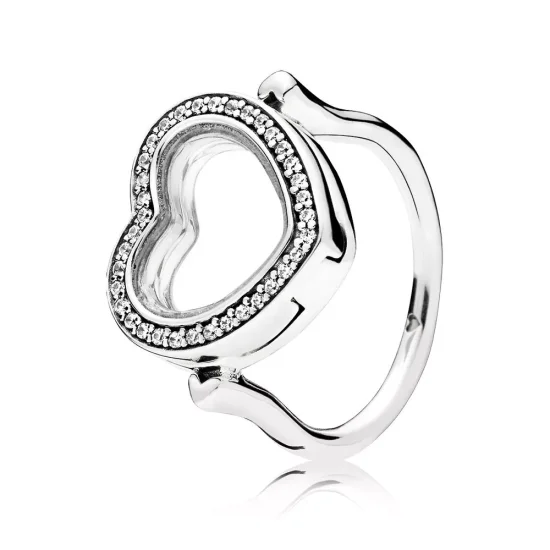 (kuva) Sparkling PANDORA Floating Heart Locket - 197252CZ - Sormukset | PANDORA