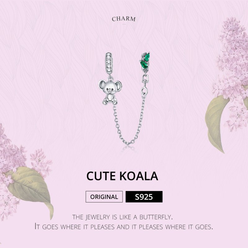 (kuva) Pandora-tyylinen hopea söpö koala turvaketju - SCC1523 - Näytä 6