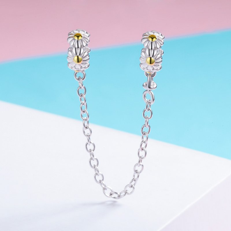 (kuva) Pandora Style Two Tone Daisy -turvaketju - SCC618 - Näytä 3
