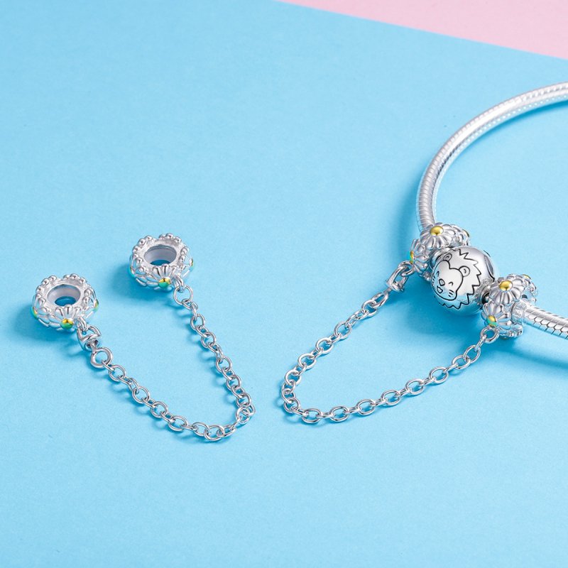 (kuva) Pandora Style Two Tone Daisy -turvaketju - SCC618 - Näytä 4