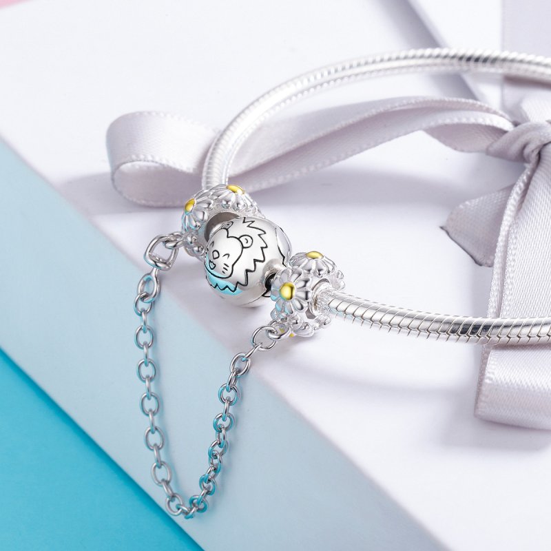 (kuva) Pandora Style Two Tone Daisy -turvaketju - SCC618 - Näytä 5