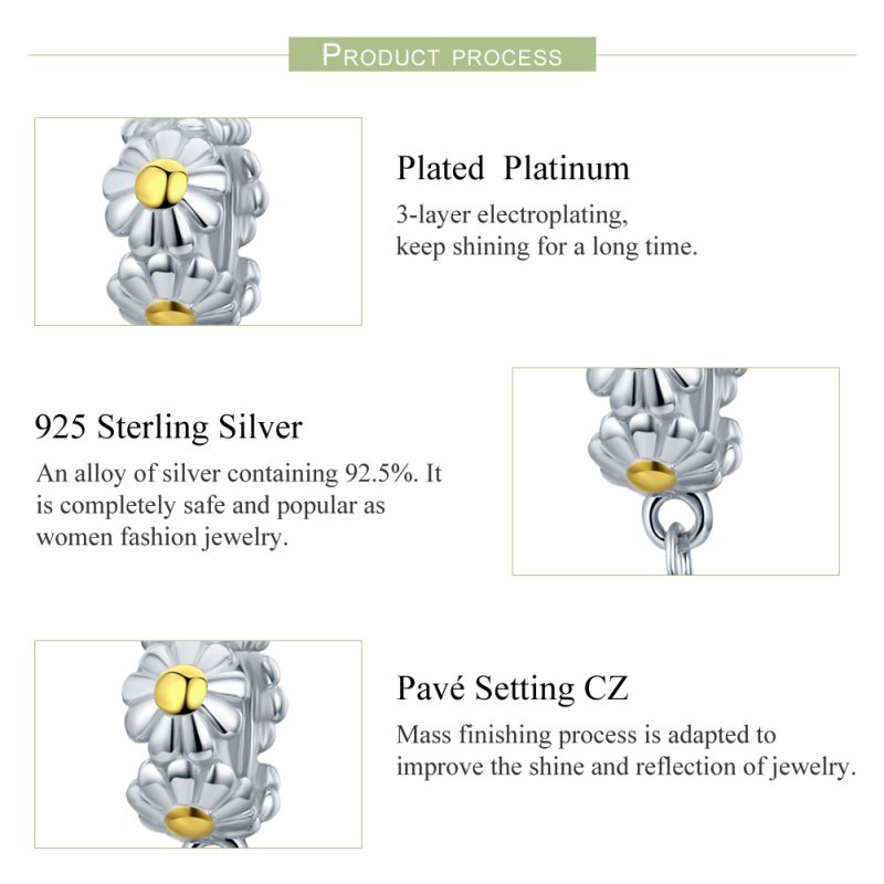 (kuva) Pandora Style Two Tone Daisy -turvaketju - SCC618 - Näytä 6