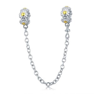 (kuva) Pandora Style Two Tone Daisy -turvaketju - SCC618