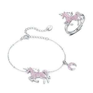 Pandora-tyylinen Söpö Yksisarvinen Korusetti - SET009 (kuva) Pandora-tyylinen Söpö Yksisarvinen Korusetti - SET009