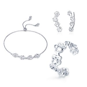 Pandora-tyylinen Tassujälkien Korusetti - SET011 (kuva) Pandora-tyylinen Tassujälkien Korusetti - SET011
