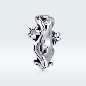 (kuva) Pandora-tyylinen Hopea Kukka Välilevy Charm - SCC1448