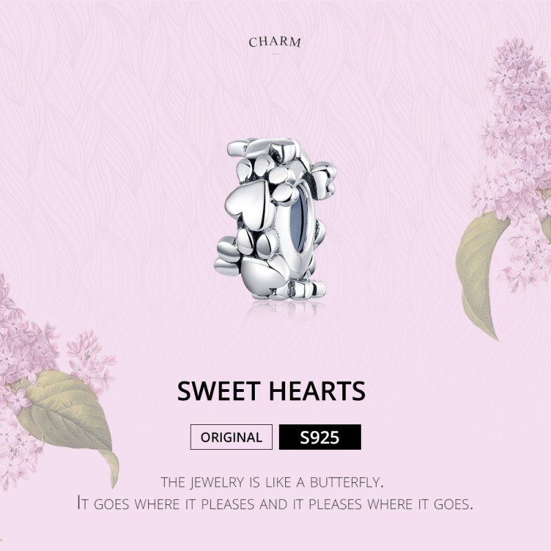 (kuva) Pandora-tyylinen hopea Sweet Hearts -välihelmi - SCC1504 - Näytä 6