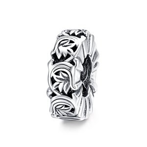 (kuva) Pandora-tyylinen hopeinen vintage-viuhkavälilevy - SCC1601