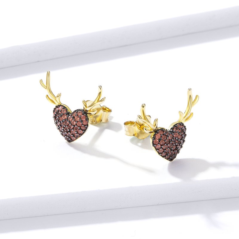 (kuva) Pandora-tyyliset Deer Love -korvakorut - BSE313 - Näytä 2