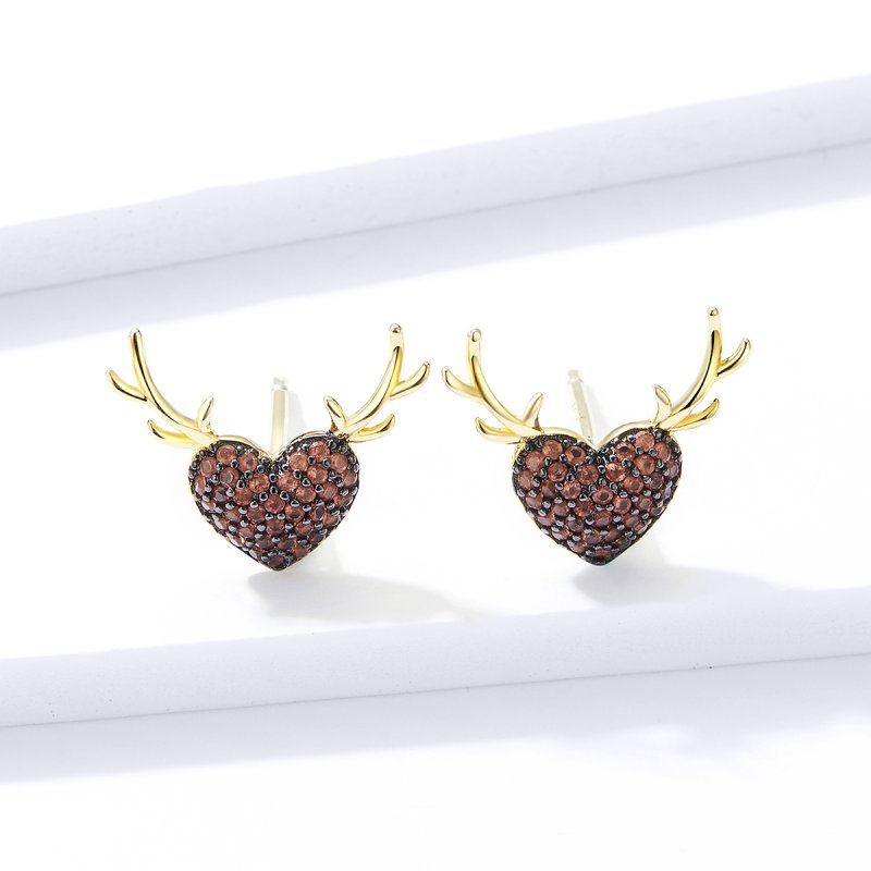 (kuva) Pandora-tyyliset Deer Love -korvakorut - BSE313 - Näytä 3