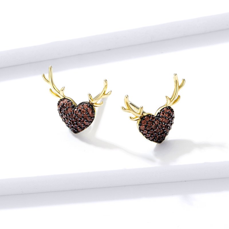 (kuva) Pandora-tyyliset Deer Love -korvakorut - BSE313 - Näytä 4