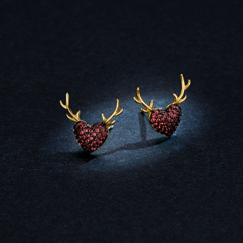 (kuva) Pandora-tyyliset Deer Love -korvakorut - BSE313 - Näytä 5