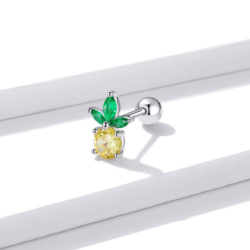 (kuva) Pandora-tyylinen Kesän Sydänrakas - Ananas-korvakorut - BSE490 - Näytä 2