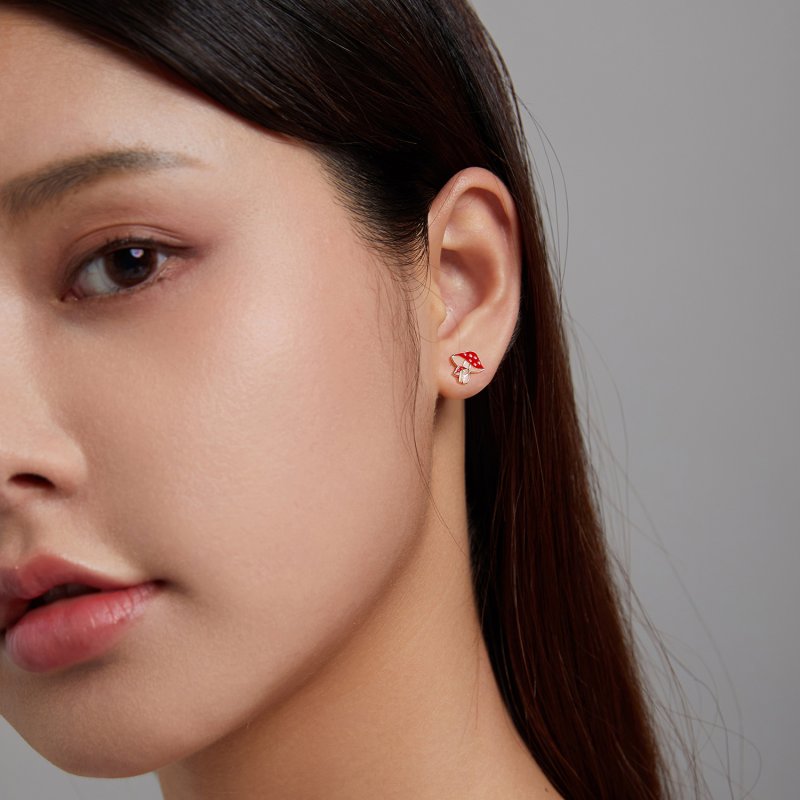 (kuva) Pandora Style Autumn - Mushrooms Stud Earrings - SCE1245 - Näytä 4