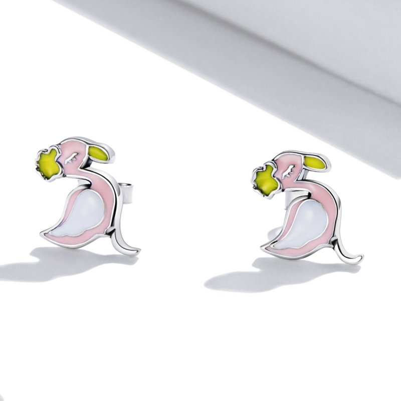 (kuva) Pandora-tyyliset Pinkit Flamingo Korvikorvakorut - SCE1276 - Näytä 2