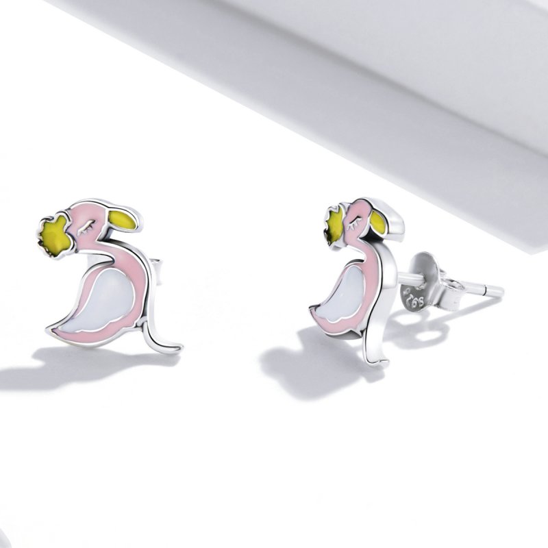 (kuva) Pandora-tyyliset Pinkit Flamingo Korvikorvakorut - SCE1276 - Näytä 4