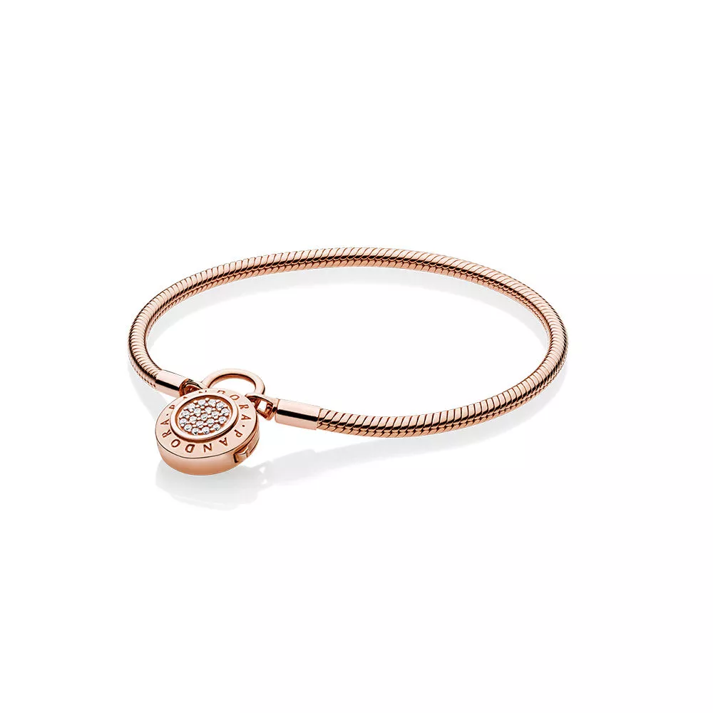 moments pandora rose logo padlock clasp bracelet 587757cz rannekorut pandora