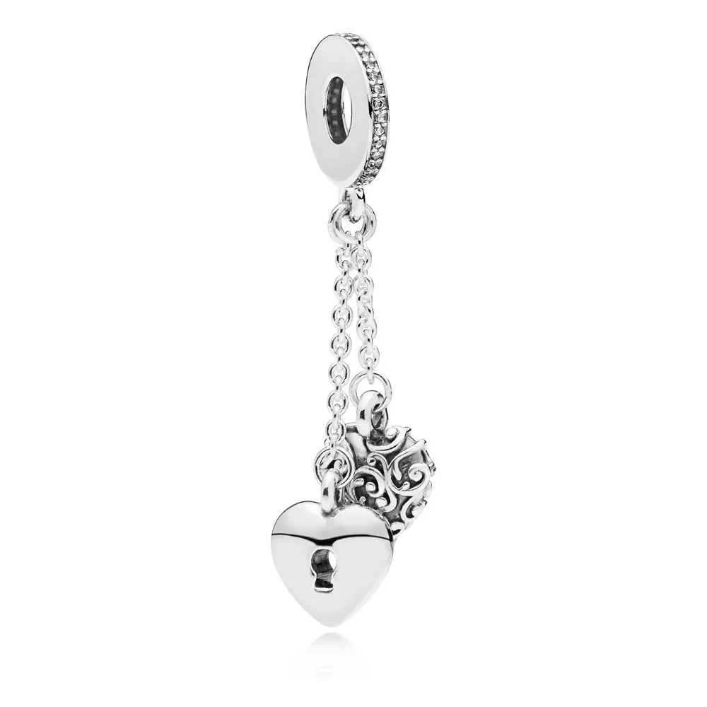 lock heart pendant charm 797642cz helat pandora