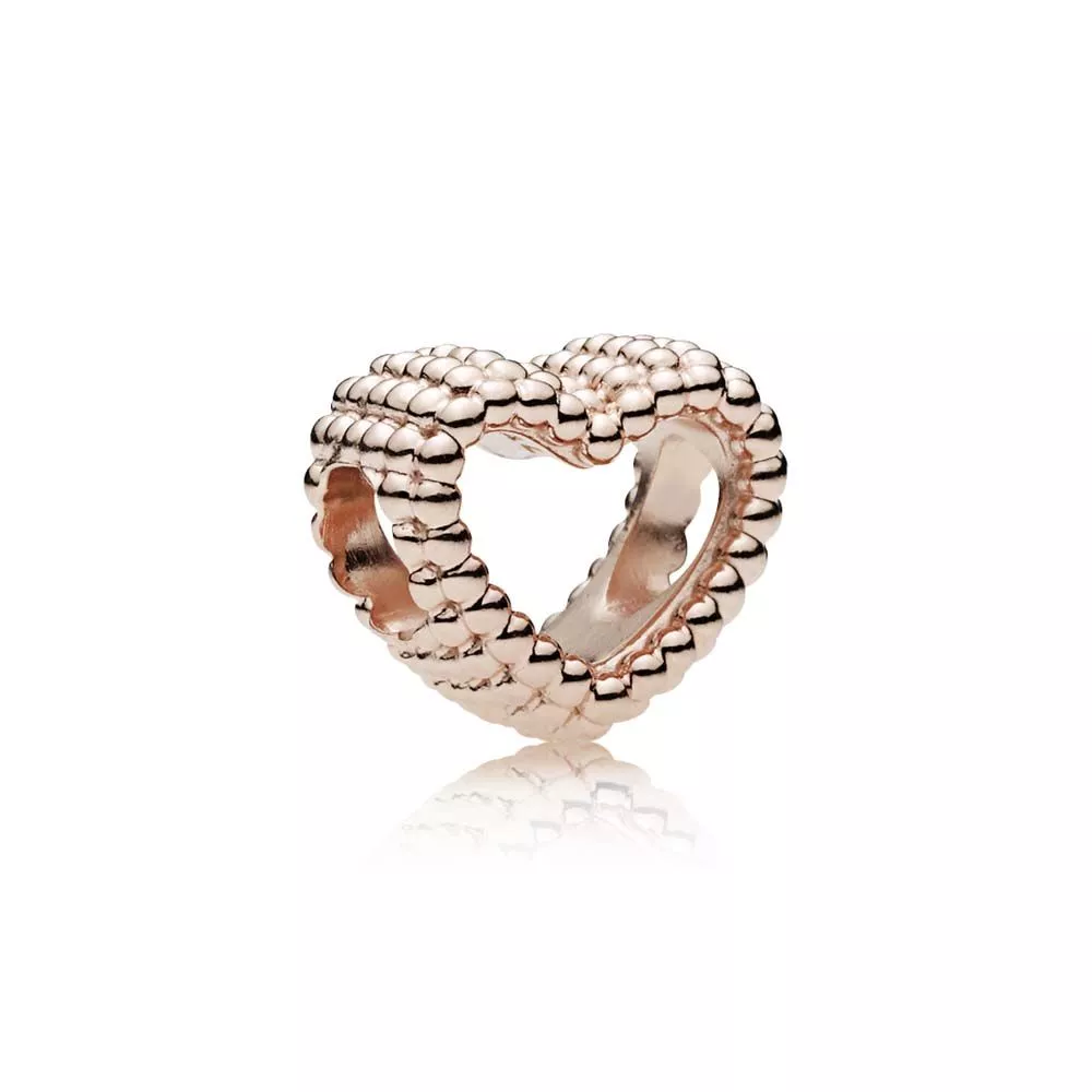 beaded heart charm 787516 helat pandora