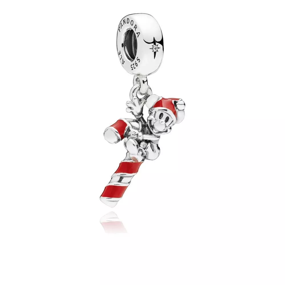 disney santa mickeys candy cane pendant charm 797500en09 helat pandora