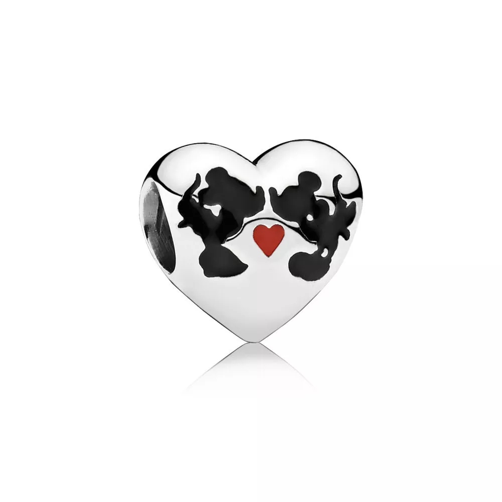 disney minnie mickey heart silver charm 791443enmx helat pandora