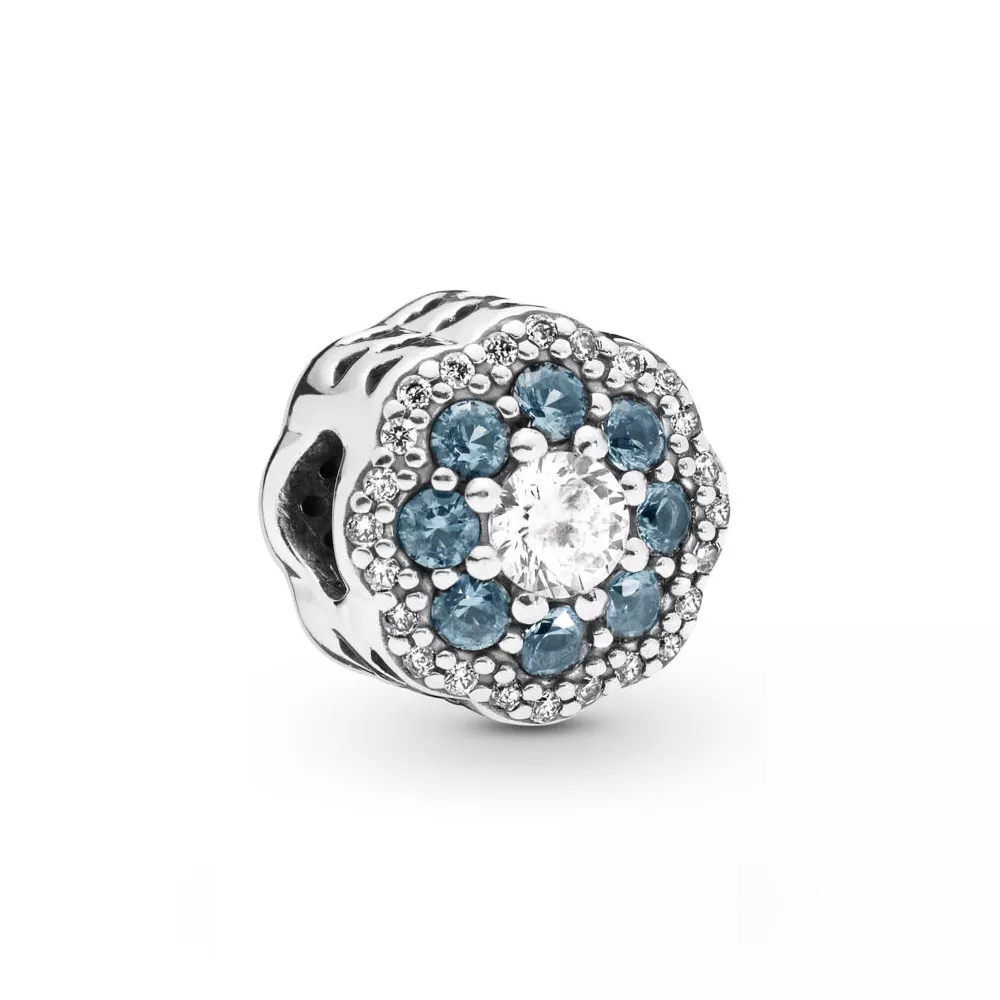 blue sparkle flower charm 797851nmb helat pandora