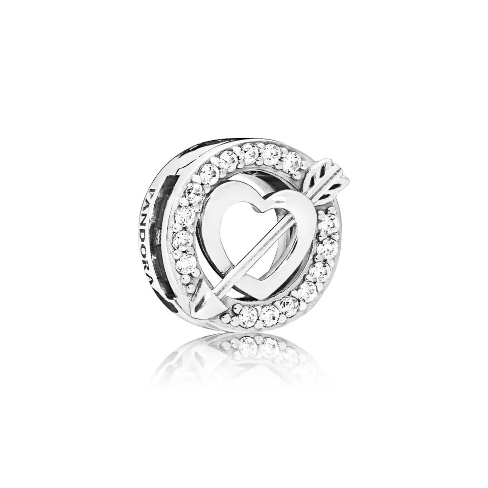 pandora reflexions asymmetric heart and arrow clip charm