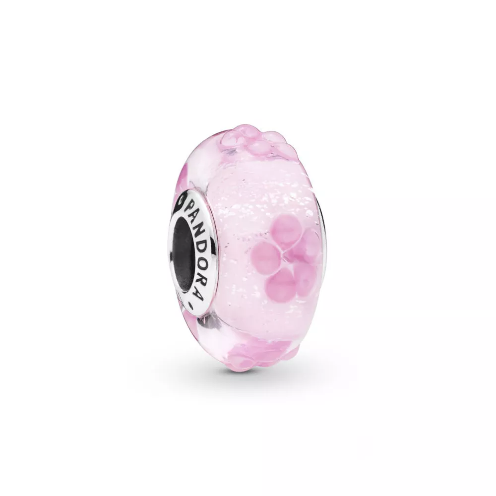 pink flower glass murano charm 797901 helat pandora