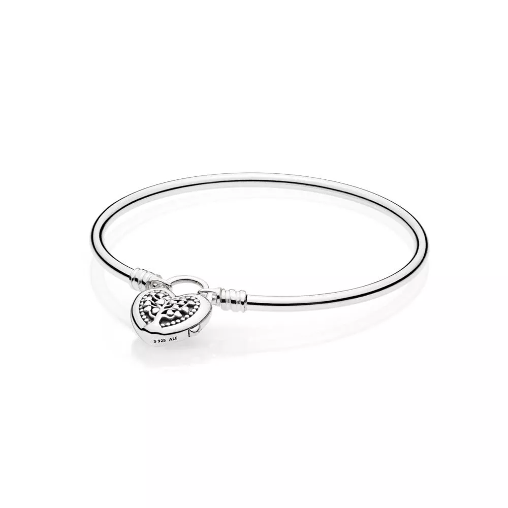 moments silver bangle flourishing hearts 597101 17 rannekorut pandora