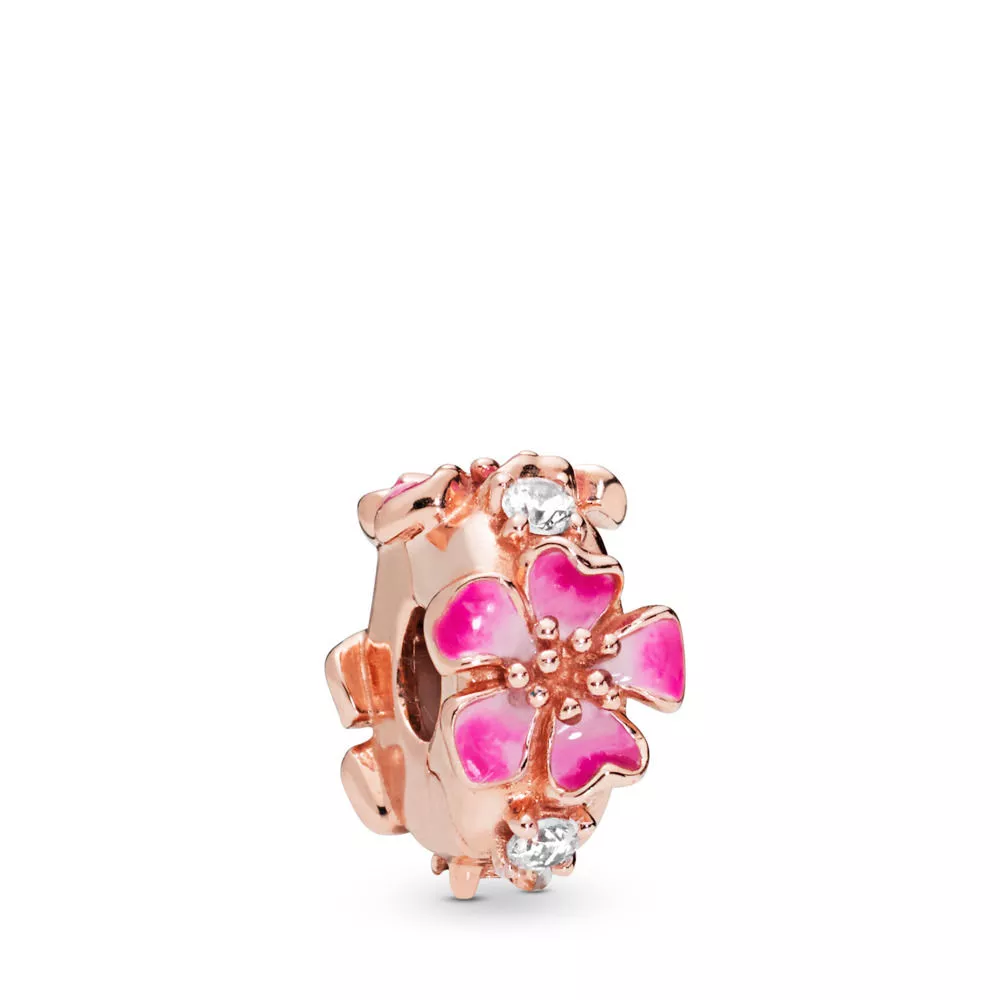 pandora rose gold lukkopala persikan kukka