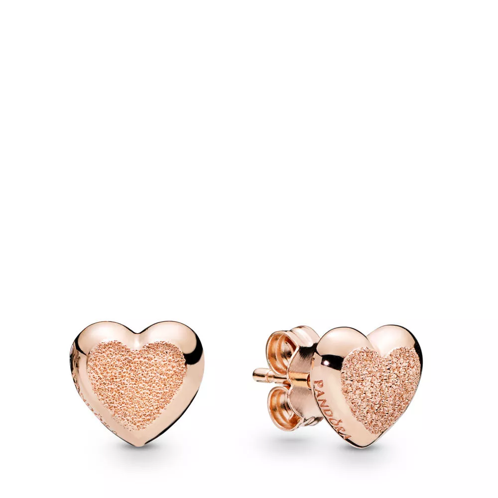 pandora rose nappikorvakorut matte brilliance hearts