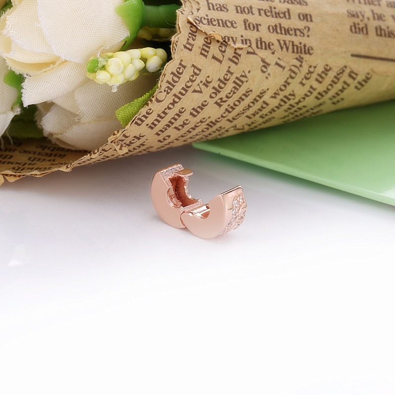 (kuva) PANDORA Pink Fan Pattern Spacer Clip Charm - 788153C01 - Näytä 5