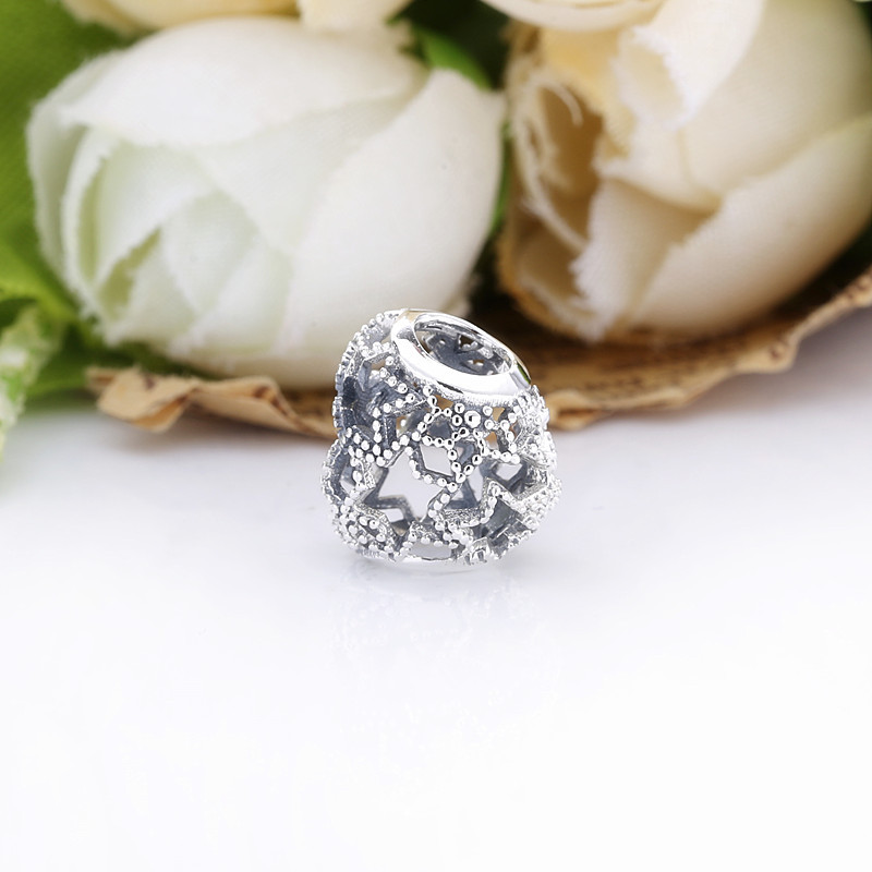 (kuva) PANDORA Openwork Sydän ja Helminauhatähti Helm - 798462C00 - Näytä 4