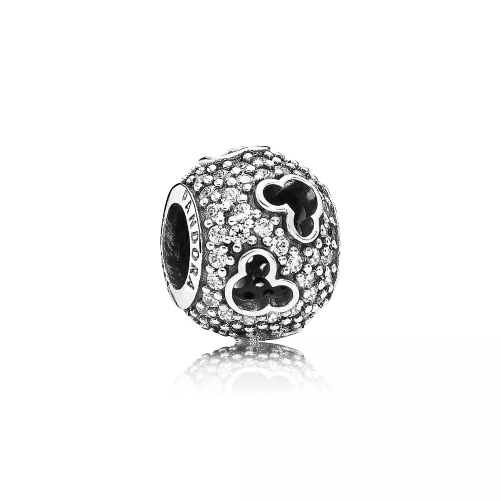 disney abstract pave silver charm mickey silhouettes 791442cz helat pandora